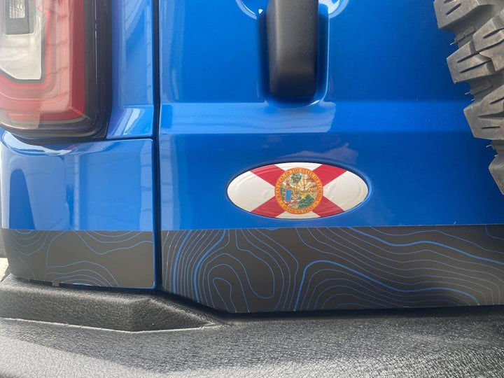 Safari Topo Lower Rear Tailgate Overlays - 2021+ Bronco