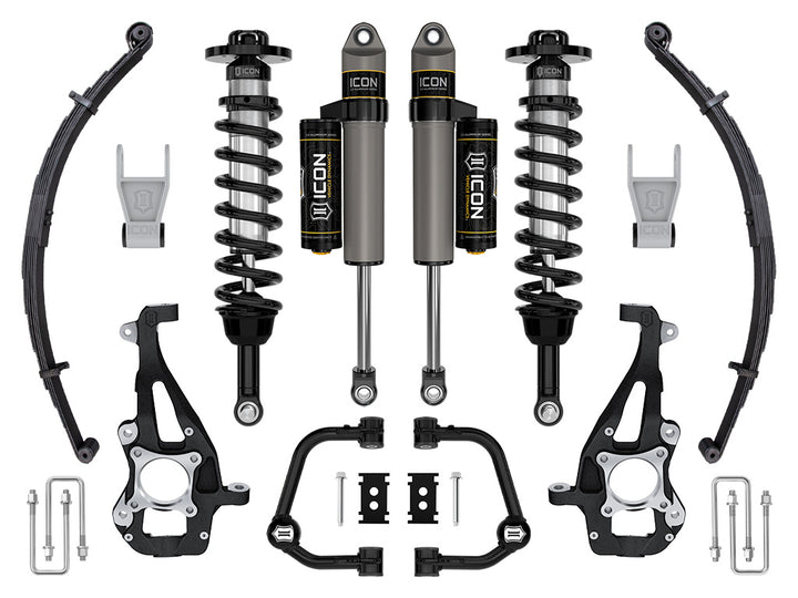 ICON 2021-2026 Ford F-150 4WD, 3.5-4.5" Lift, Stage 2 Suspension System, Tubular, w/ Leaf Packs