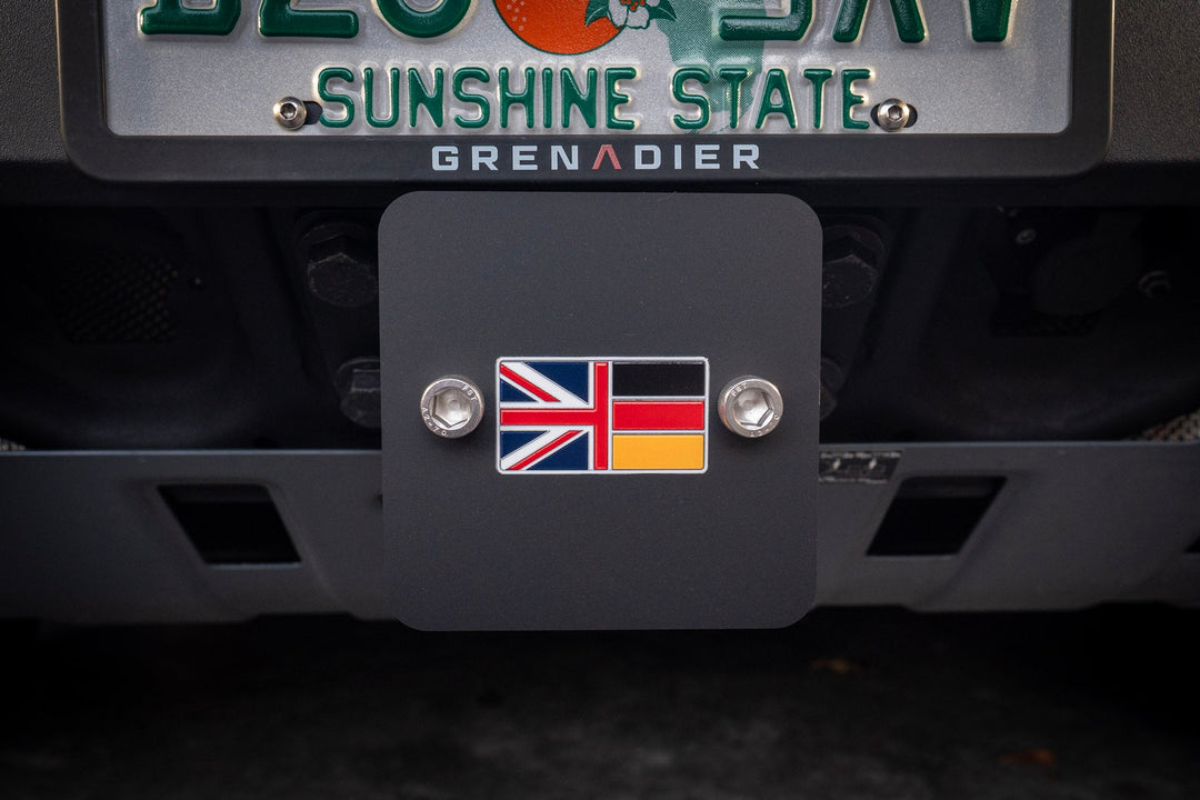 Rear Hitch Cover with Red Lambda - 2024+ Grenadier / Quartermaster