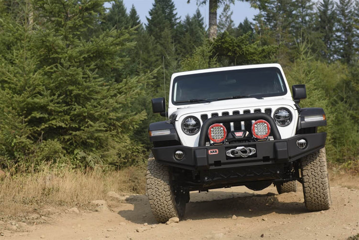 ARB Combination Bumper for Jeep Wrangler JL & Gladiator 2018-2023 – Steel, Textured Black, Winch & Fog Light Compatible