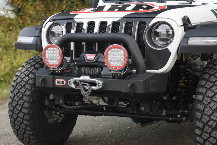 ARB 3450450 Stubby Bumper for Jeep Wrangler and Gladiator – Off-Road Winch Mount with Recovery Points