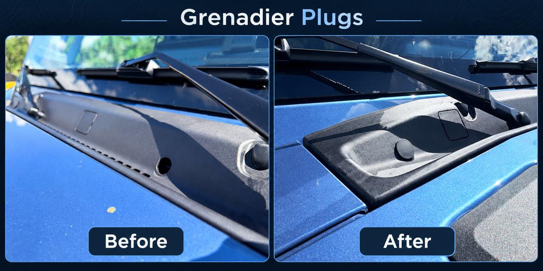 Perfect Plugs (Pair) for Windshield Wiper Cowl - 2024+ Grenadier by StickerFab | KOVA Offroad