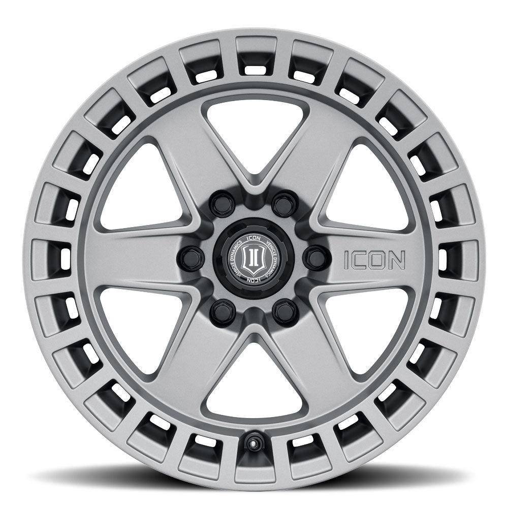 ICON Alloys Raider, Titanium, 17 x 8.5 / 6 x 5.5, 0mm Offset, 4.75" BS