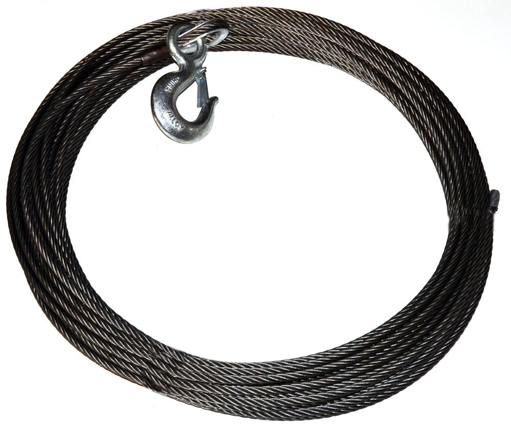 Warn 23674 Wire Rope Assembly – 3/8 Inch Diameter x 125 Feet, Industrial-Grade Steel with 15,100 lb Capacity