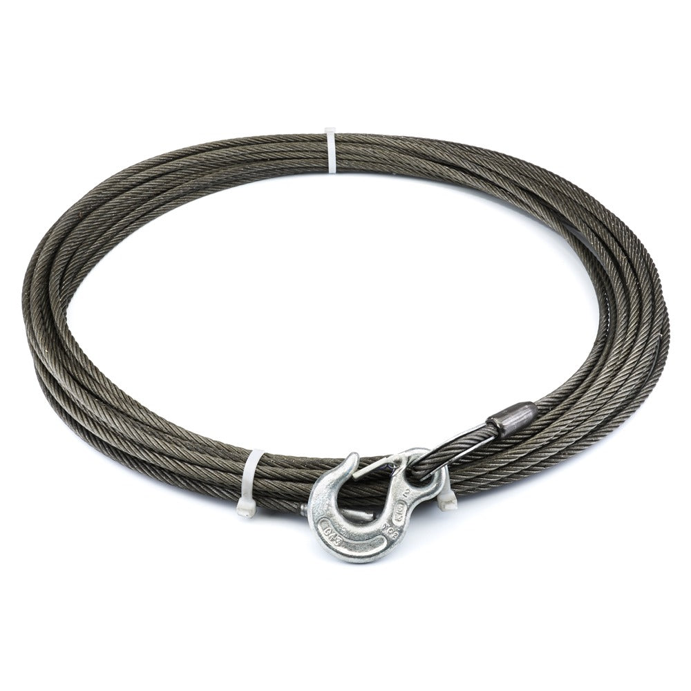 Warn 24899 5/16 Inch x 75 Foot Wire Rope Assembly with Loop and Hook Ends