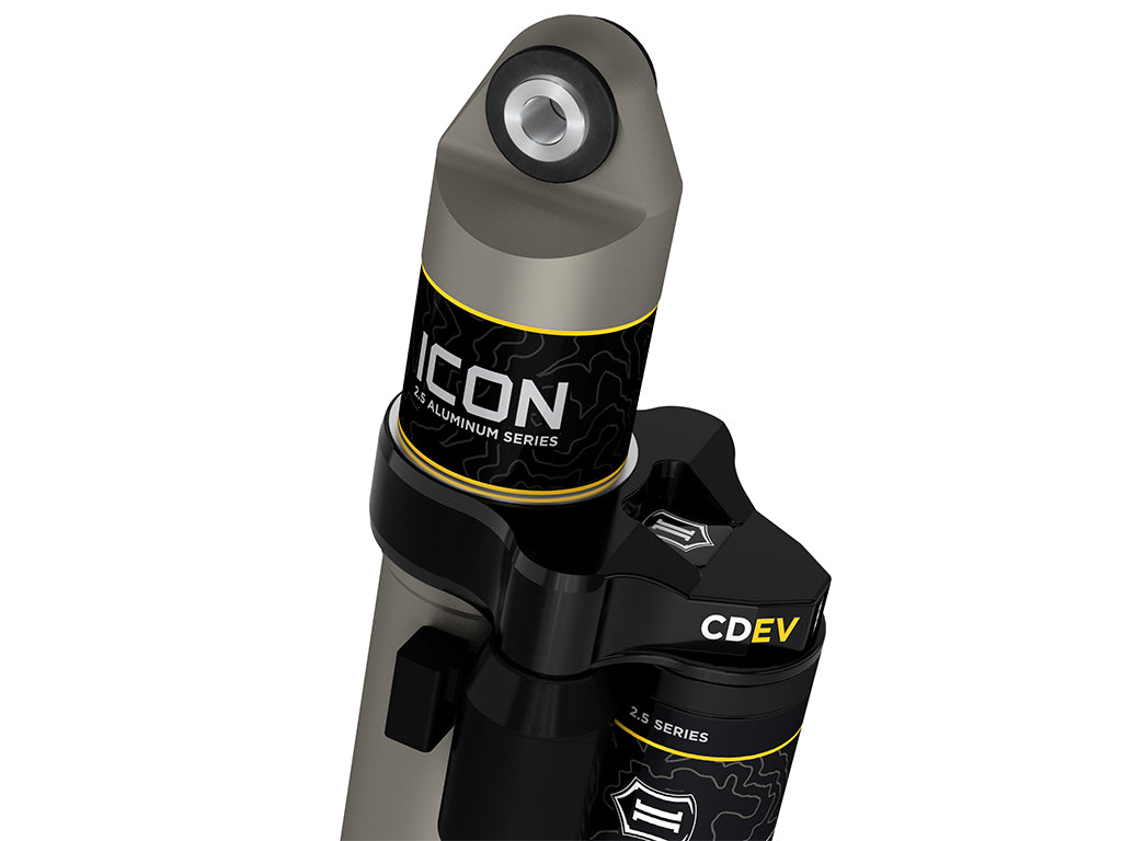 ICON 2021-2026 Ford F-150 2WD, 0-1" Lift, Rear, V.S. 2.5 Aluminum Series Shock Absorbers, Piggyback Reservoir w/ CDEV, Pair