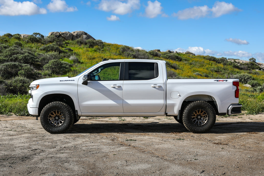 ICON 2019-2026 Chevrolet Silverado 1500/GMC Sierra 1500, 2.375-3.75" Lift, Stage 3 EXP Suspension System, Billet