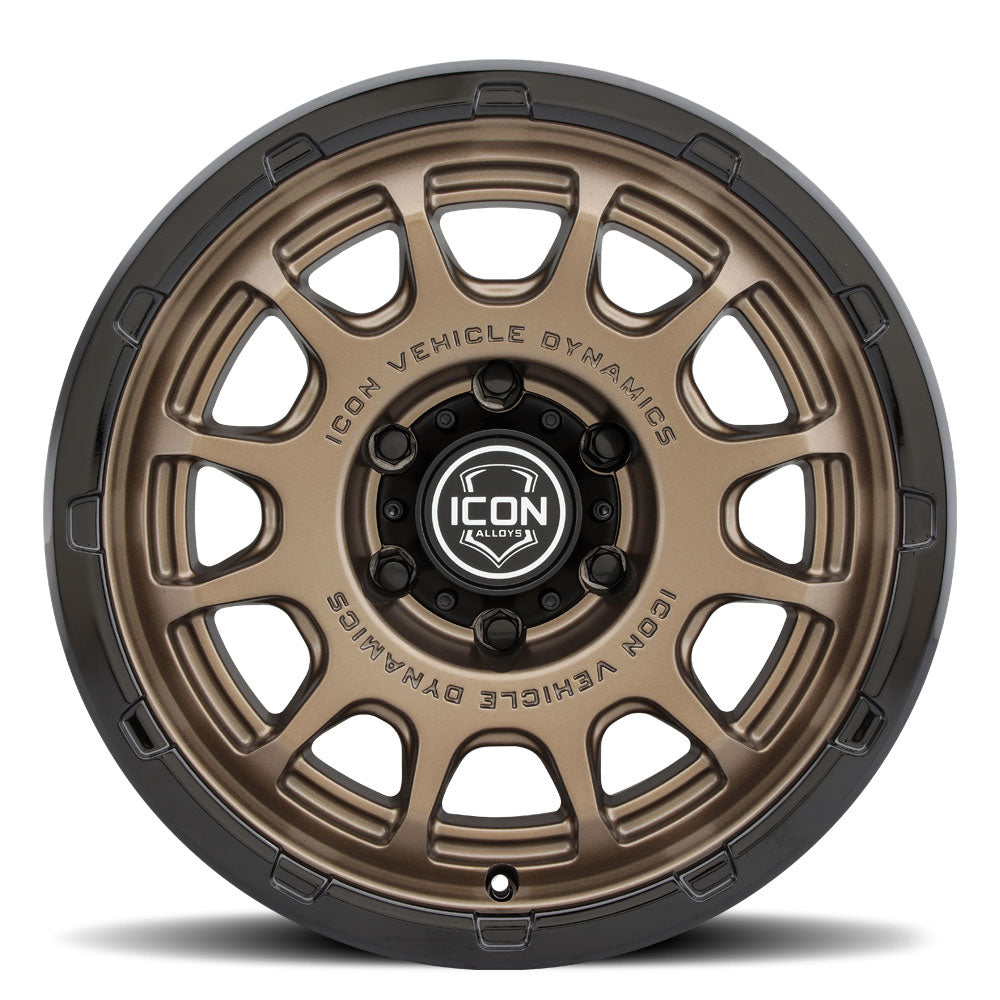 ICON Alloys Rancho, Satin Bronze w/ Gloss Black Lip, 17 x 8.5 / 5 x 150, 25mm Offset, 5.75" Backspace
