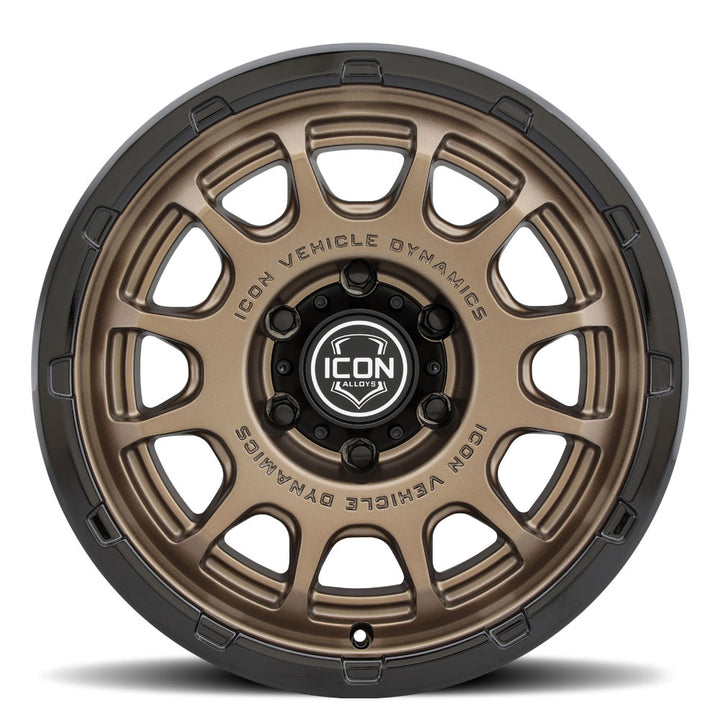 ICON Alloys Rancho, Satin Bronze w/ Gloss Black Lip, 17 x 8.5 / 5 x 150, 25mm Offset, 5.75" Backspace