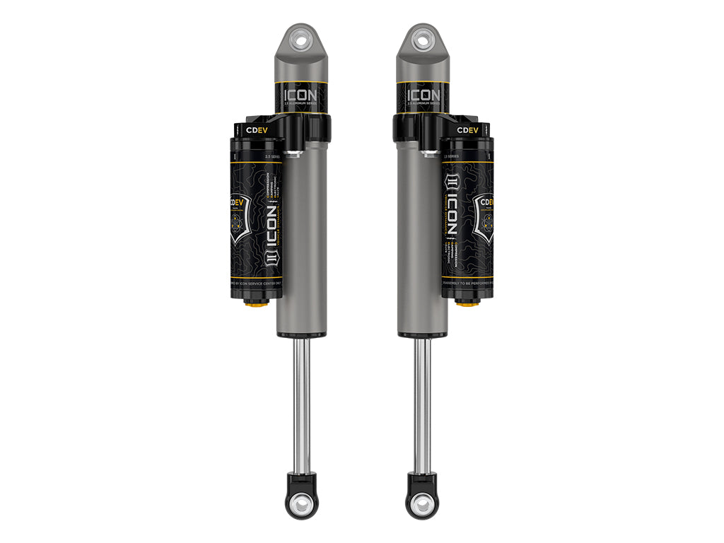 ICON 2023-2026 GMC Canyon/Chevrolet Colorado, 0-1” Lift, Rear, V.S. 2.5 Aluminum Series Shock Absorbers, Piggyback Reservoir w/ CDEV, Pair