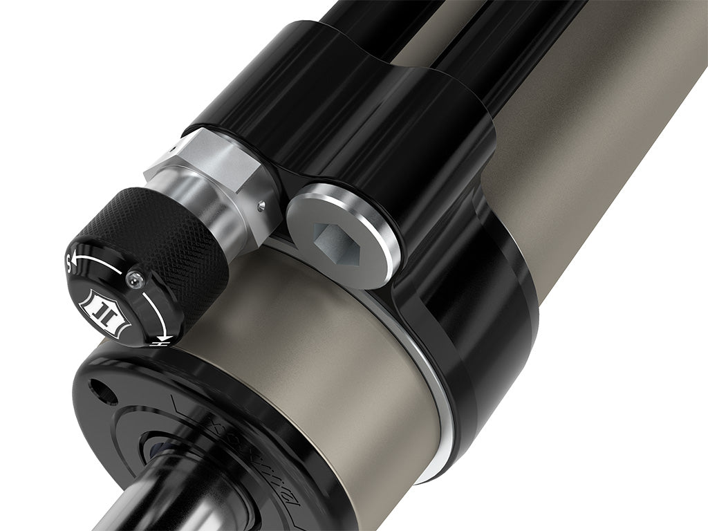 ICON 2005-2023 Toyota Tacoma/2003-2024 4Runner/2007-2014 FJ Cruiser/2003-2009 Lexus GX470, Front, V.S. 2.5 Aluminum Series Shock Absorbers, S2 Secondary Shocks, Omega Bypass Remote Reservoir, Pair