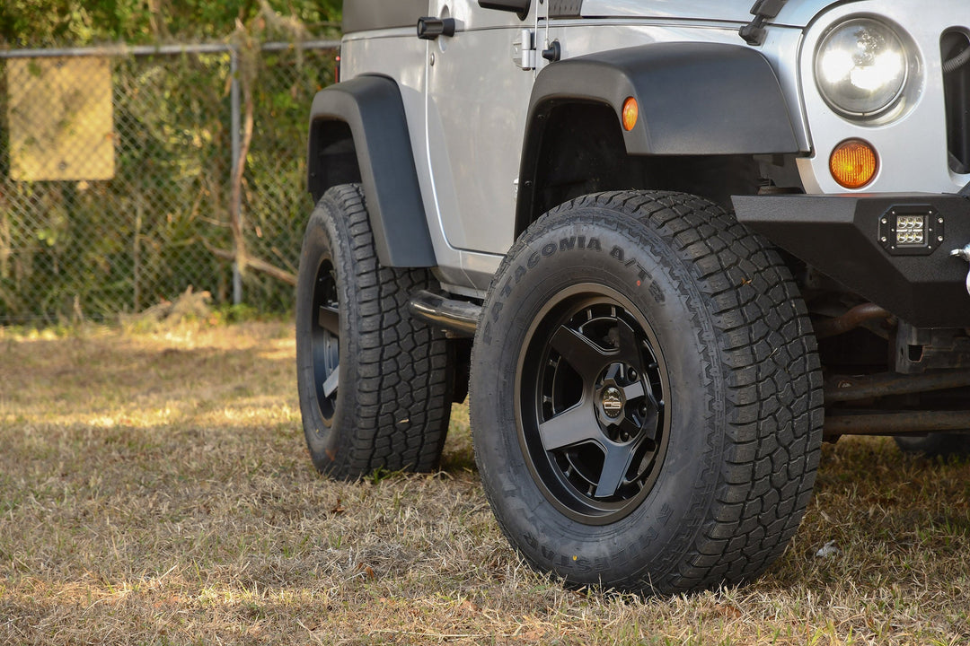 Overland Sector Atlas 17x9 -12 5x114.3/5x127mm 71.5mm Satin Black by Overland Sector | KOVA Offroad