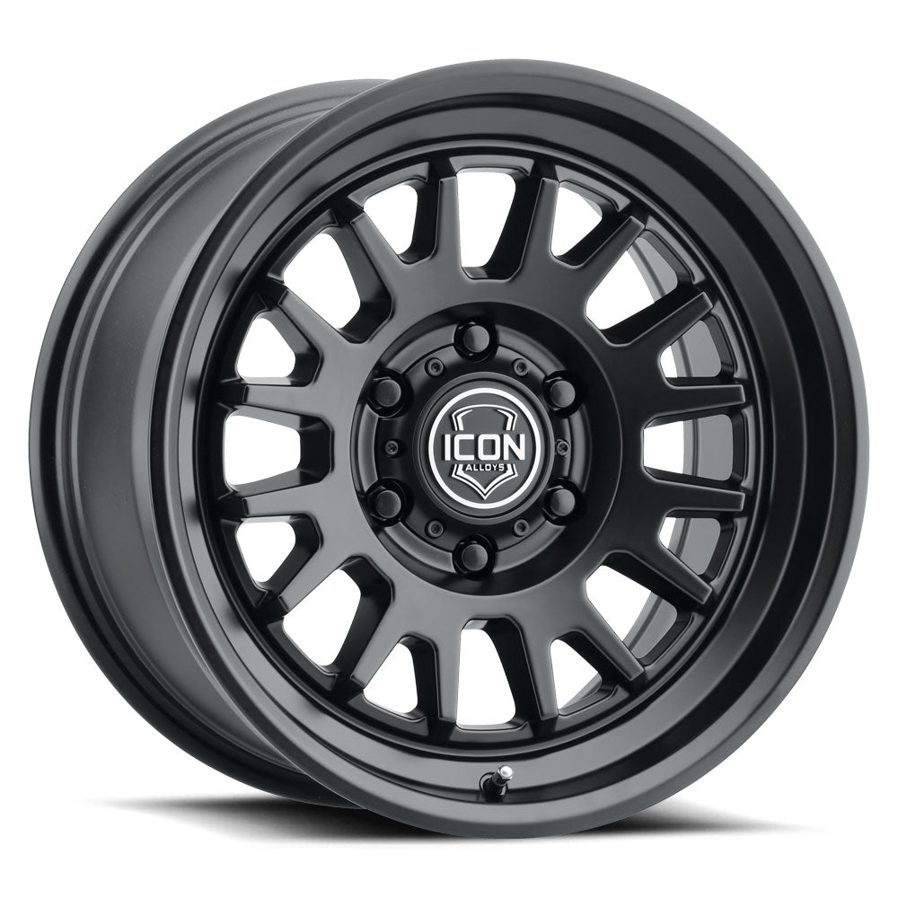 ICON Alloys Anza, Satin Black, 17 x 8.5 / 5 x 5.5, 0mm Offset, 4.75" BS