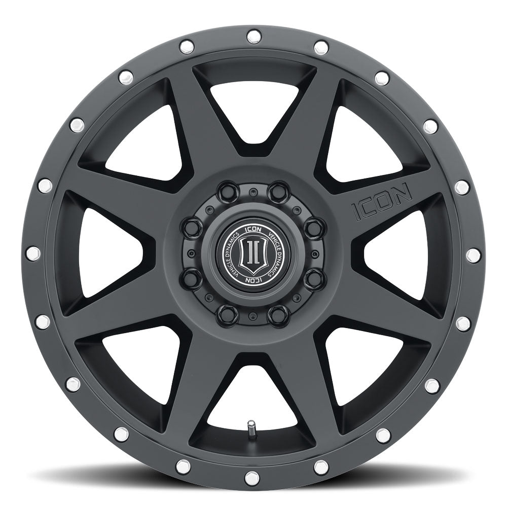 ICON Alloys Rebound, Satin Black, 20 x 9 / 8 x 170, 6mm Offset, 5.25" Backspace