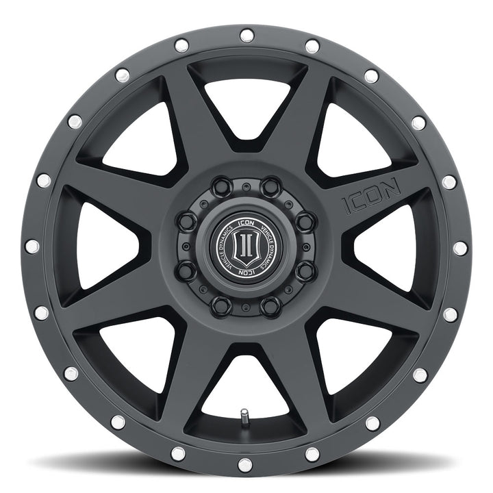 ICON Alloys Rebound, Satin Black, 20 x 9 / 8 x 170, 6mm Offset, 5.25" Backspace