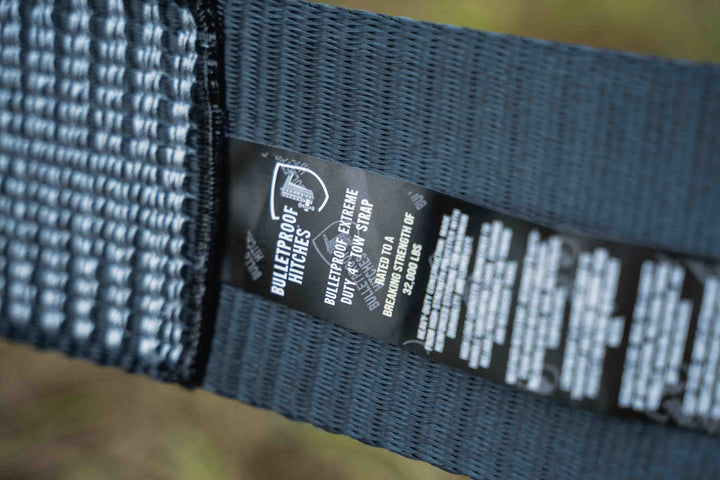 BulletProof Extreme Duty 4" Tow Strap - Branded Black