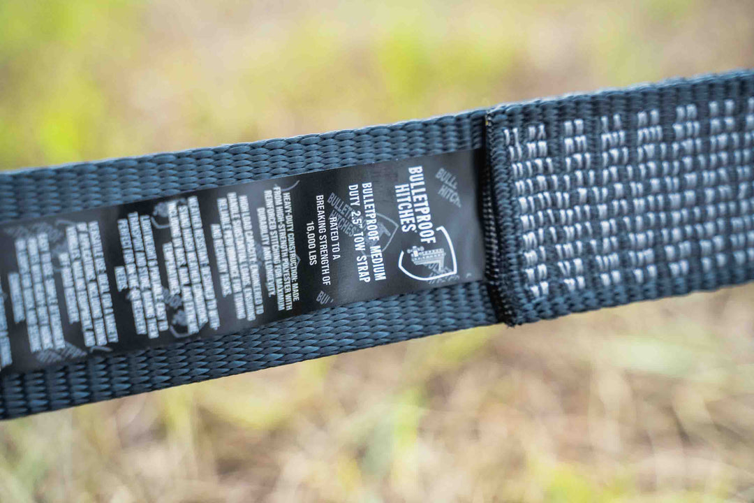 BulletProof Medium Duty 2.5" Tow Strap - Branded Black