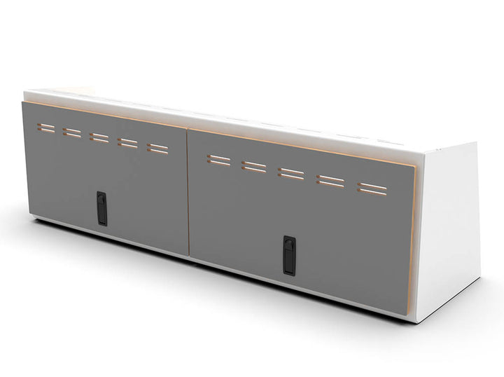 48" Upper Cabinet Black - White Door