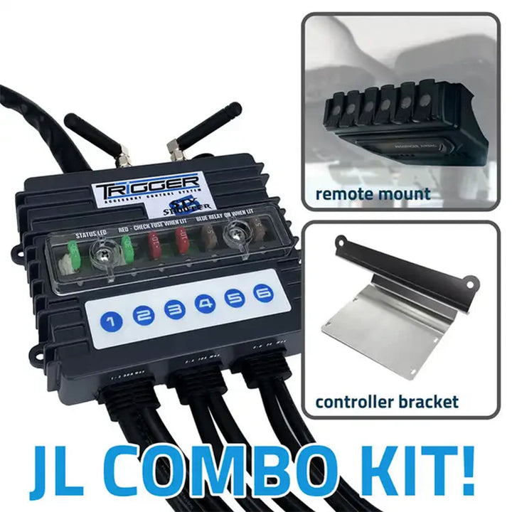 Oracle Lighting 3001JL Trigger 6 Shooter Jeep JL-JT Combo Kit with Wireless Remote and Mounting Accessories