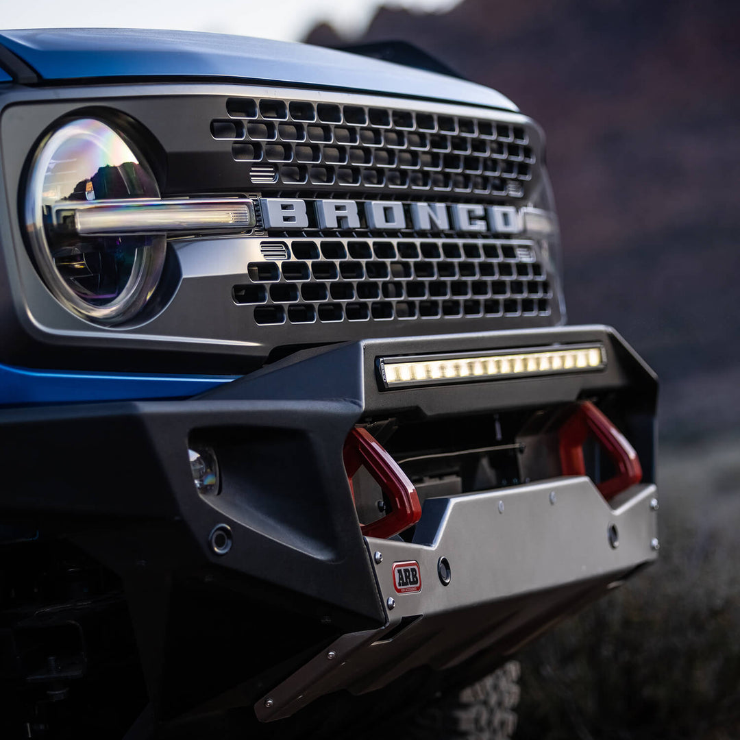 ARB 3280010B Non-Winch Front Bumper for Ford Bronco - Textured Black Steel Replacement