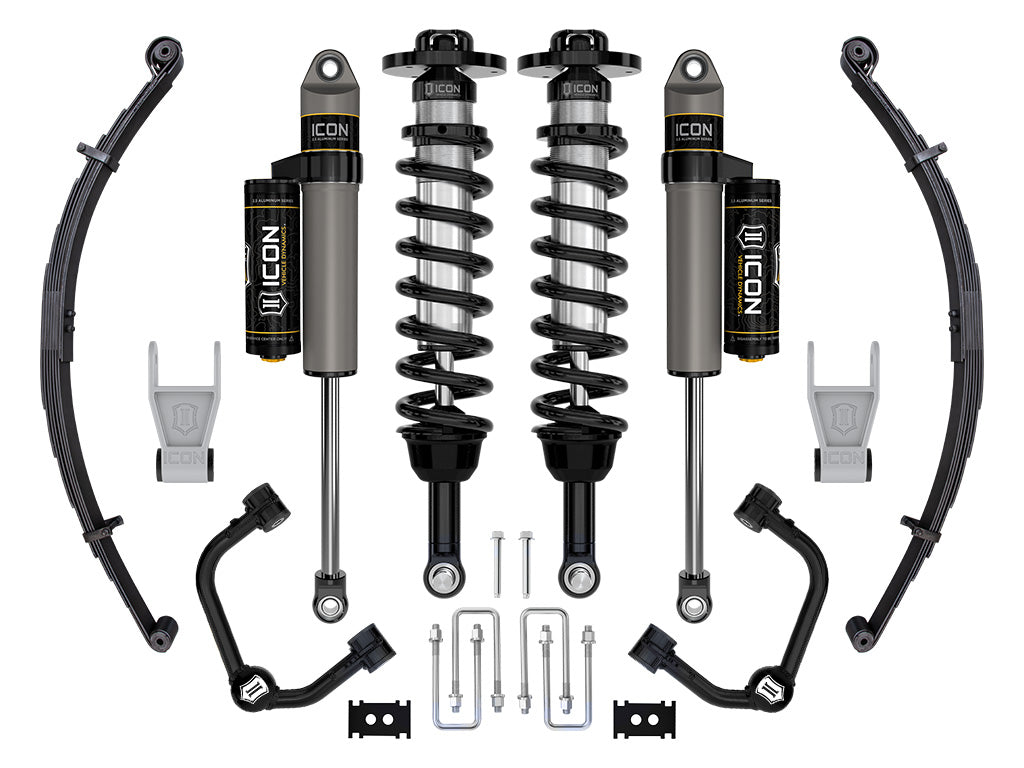 ICON 2021-2026 Ford F-150 Tremor, 2.5-3" Lift, Stage 2 Suspension System, Tubular, w/ Leaf Packs