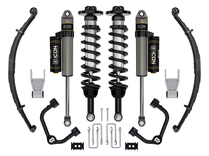 ICON 2021-2026 Ford F-150 Tremor, 2.5-3" Lift, Stage 2 Suspension System, Tubular, w/ Leaf Packs