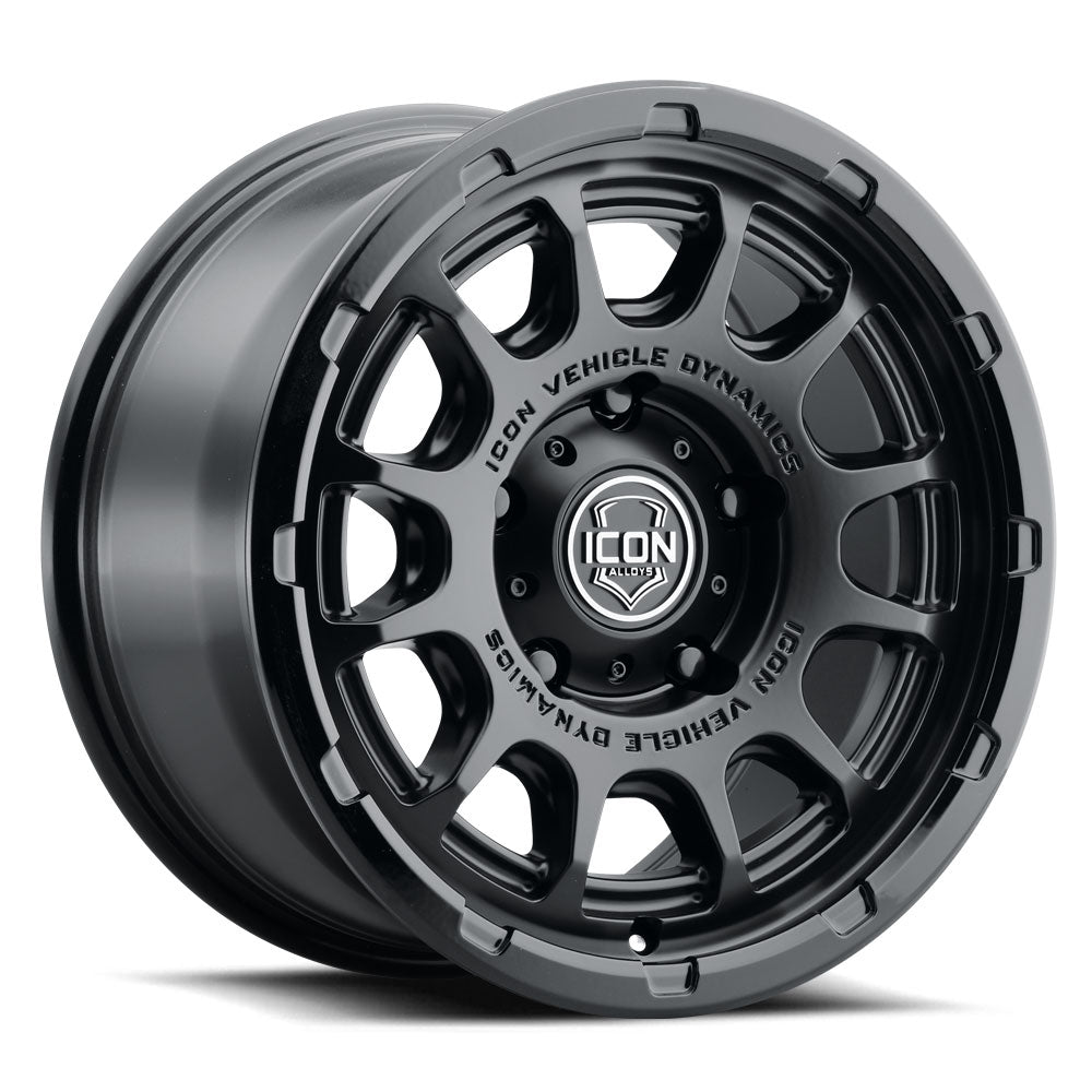 ICON Alloys Rancho, Double Black, 17 x 8.5, 5 X 5.5, 0mm Offset, 4.75" Backspace