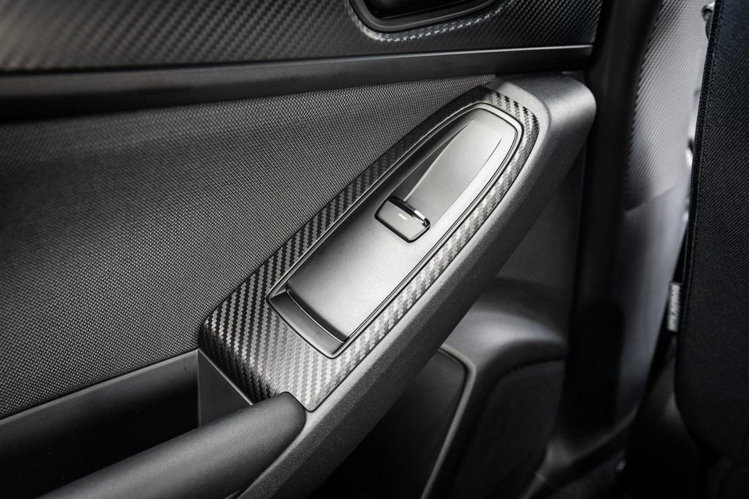 3D Carbon Door Switch Panel Overlays (Front / Rear) - 2022+ Subaru WRX