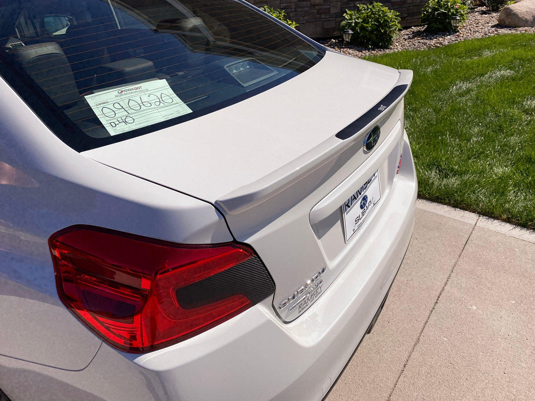3D Carbon Low Profile OEM Spoiler Protector Accent with Logo - 2015-2021 WRX / STI