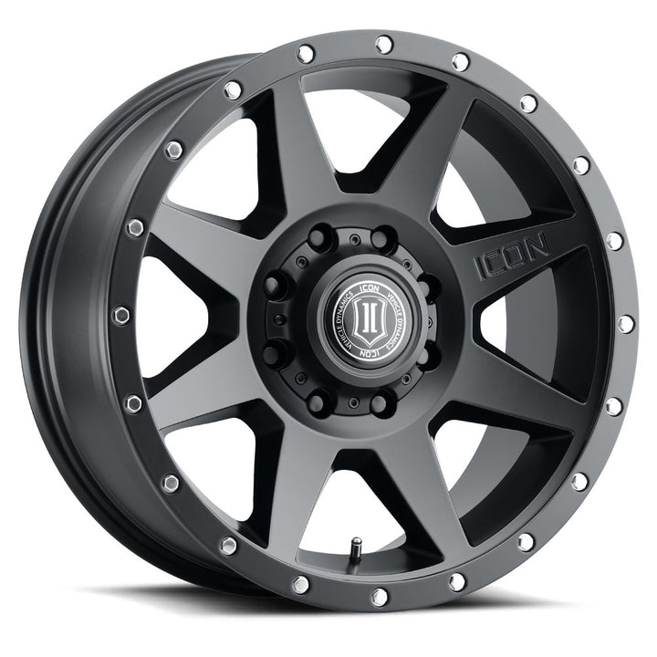 ICON Alloys Rebound, Satin Black, 20 x 9 / 8 x 6.5, 12mm Offset, 5.5" Backspace