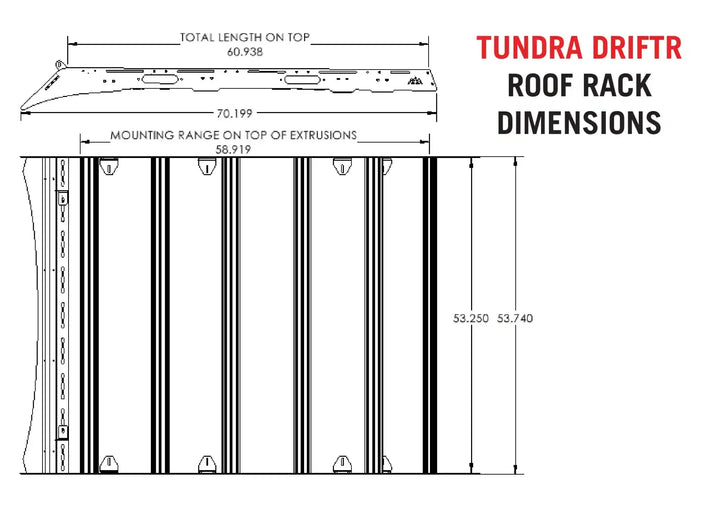 DRIFTR Toyota Tundra Roof Rack (2022-2026) by Backwoods Adventure Mods | KOVA Offroad