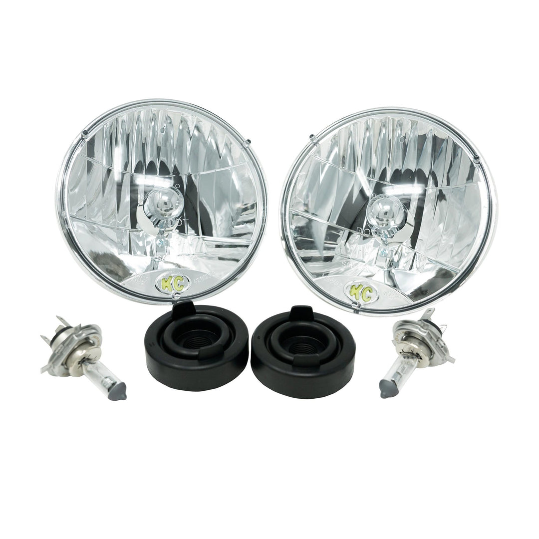 KC HiLiTES 7-inch H4 Halogen Headlight Pair for Jeep Wrangler TJ (1997-2006)
