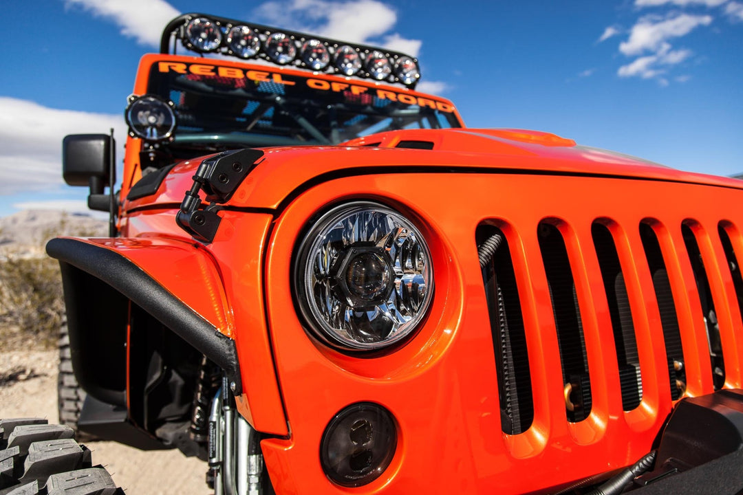 KC HiLiTES 7-inch Gravity LED Pro Headlights for Jeep Wrangler JK (2007-2018)