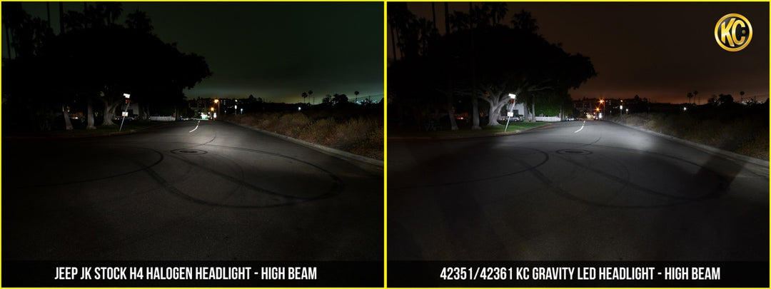 KC HiLiTES 7 in Gravity LED Headlights – 2-Pack with 40W Driving Beam – Universal Fit for 1997-2006 Jeep Wrangler TJ