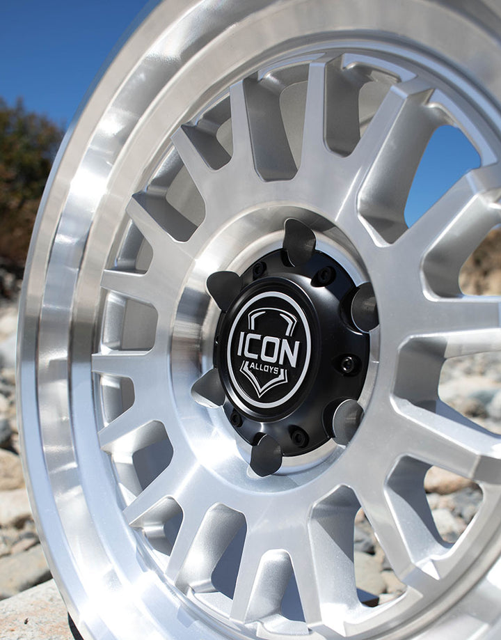 ICON Alloys Anza, Silver Machined, 17 x 8.5 / 6 x 135, 6mm Offset, 5" Backspace