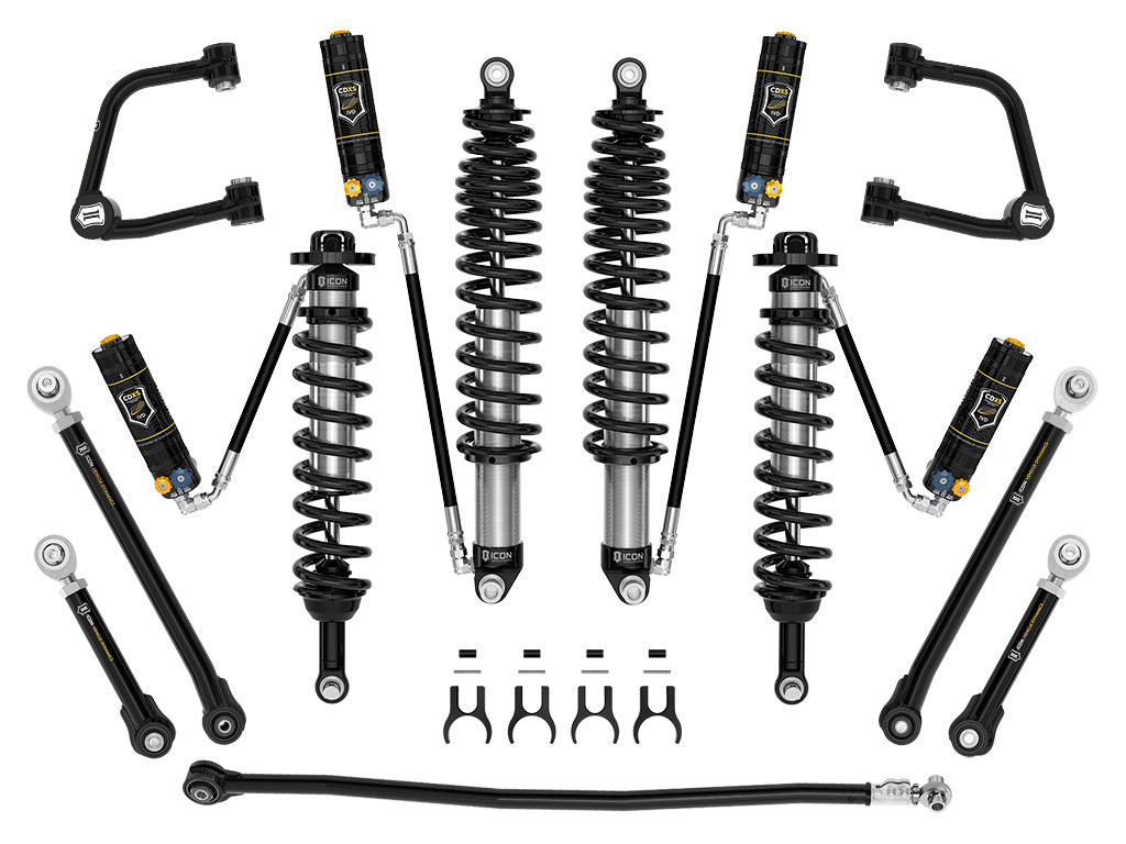 ICON 2021-2026 Ford Bronco, Non-Sasquatch, 3-4" Lift, Stage 7 Suspension System, CDXS, Tubular