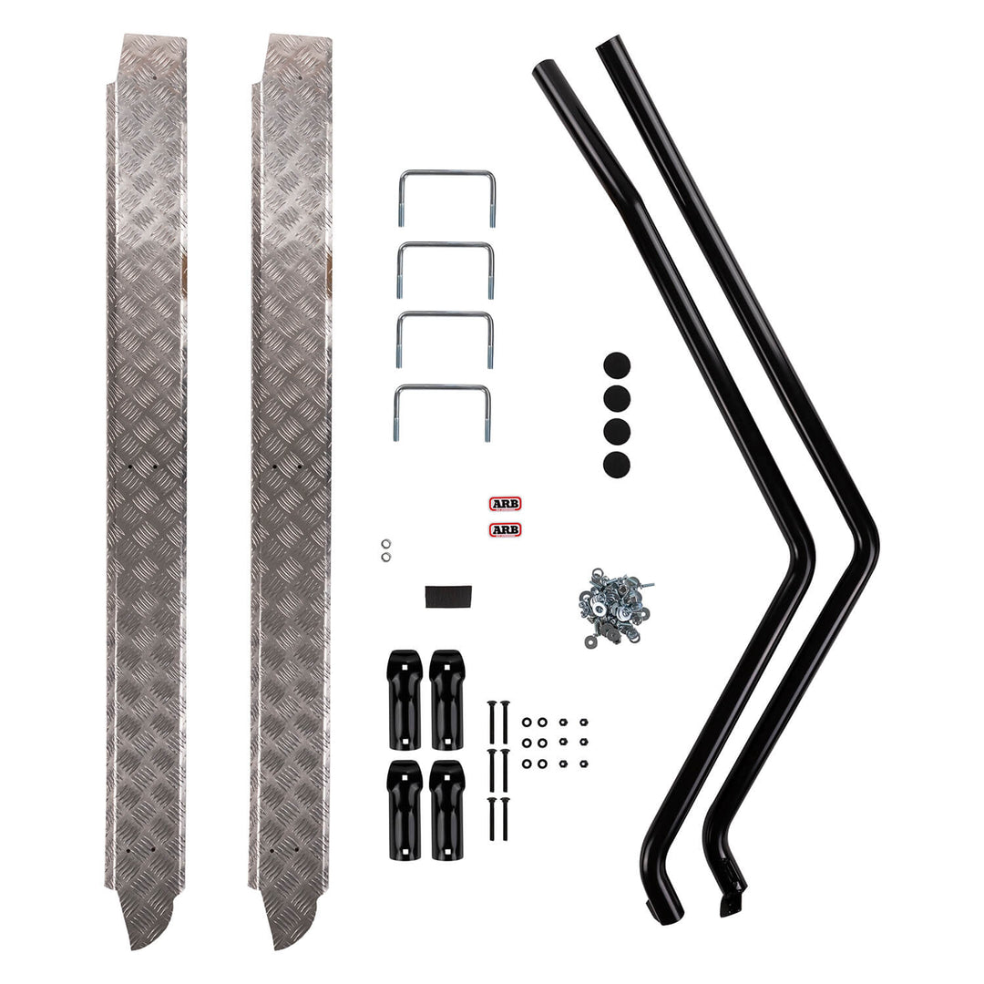 ARB Deluxe Side Rail and Step for Toyota Land Cruiser and Lexus LX450 - Satin Steel, Part 4411030