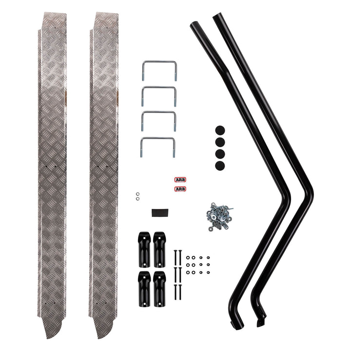 ARB Deluxe Side Rail and Step for Toyota Land Cruiser and Lexus LX450 - Satin Steel, Part 4411030