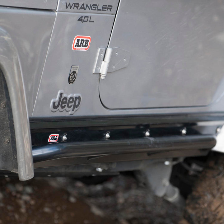 ARB Deluxe Rock Sliders for Jeep TJ - Steel Tubular Protection with Satin Finish