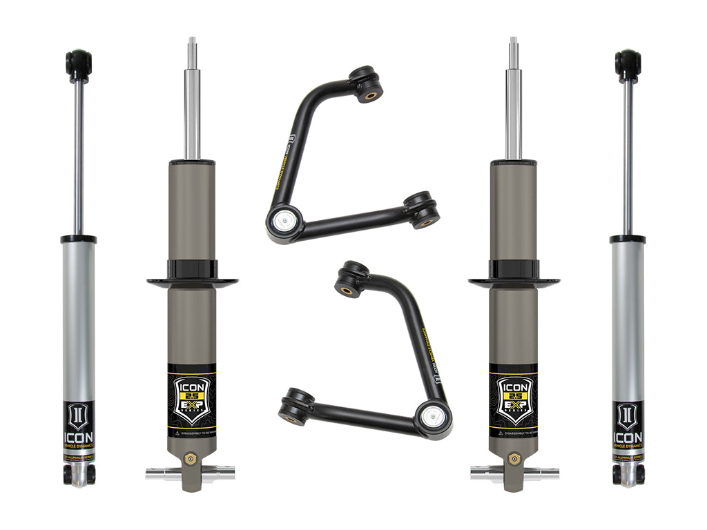 ICON 2019-2026 Chevrolet Silverado 1500/GMC Sierra 1500, 2.375-3.75" Lift, Stage 2 EXP Suspension System, Tubular