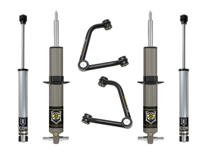 ICON 2019-2026 Chevrolet Silverado 1500/GMC Sierra 1500, 2.375-3.75" Lift, Stage 2 EXP Suspension System, Tubular