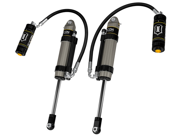 ICON 2005-2023 Toyota Tacoma/2003-2024 4Runner/2007-2014 FJ Cruiser/2003-2009 Lexus GX470, Front, V.S. 2.5 Aluminum Series Shock Absorbers, S2 Secondary Shocks, Omega Bypass Remote Reservoir, Pair