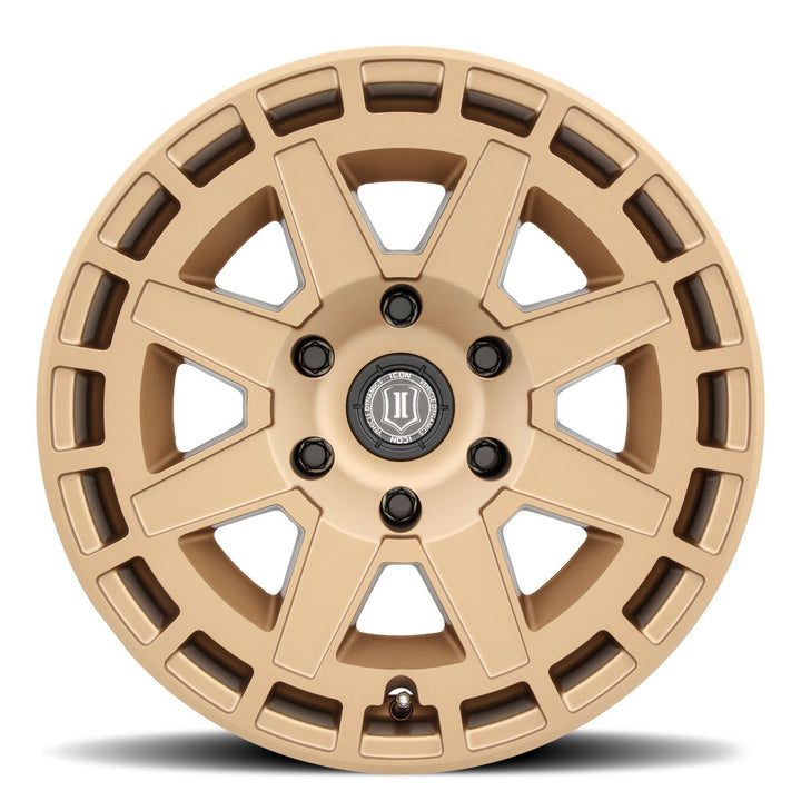ICON Alloys Compass, Satin Brass, 17 x 8.5 / 5 x 5, -6mm Offset, 4.5" BS