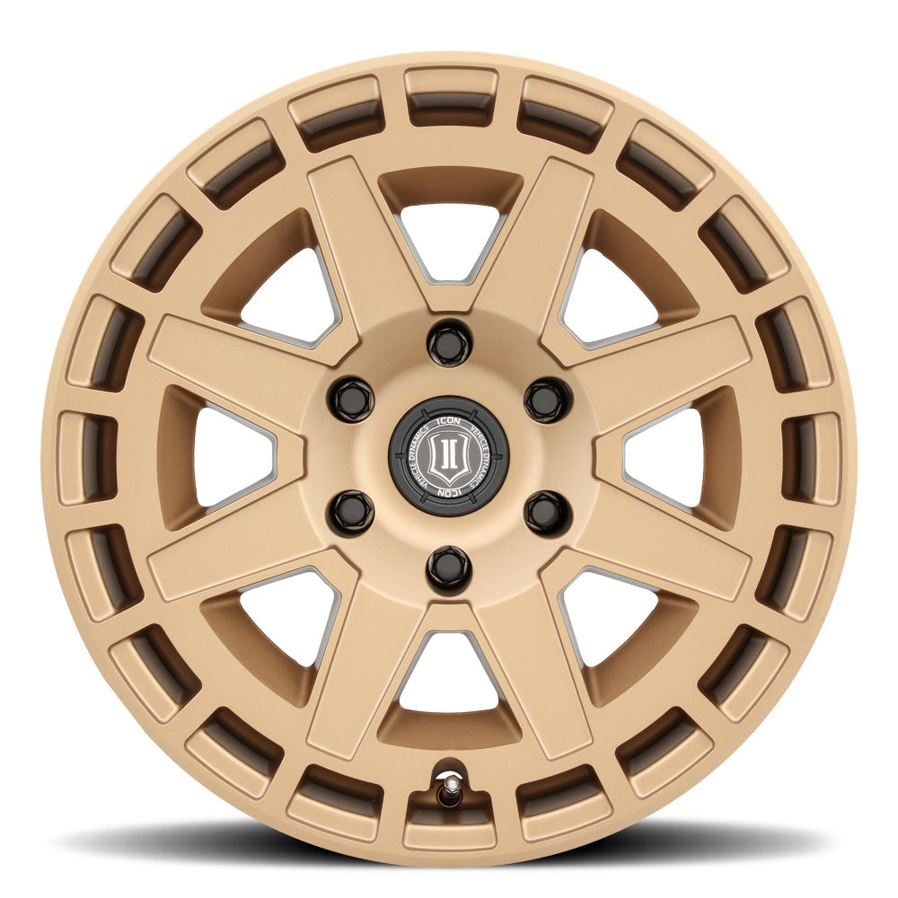 ICON Alloys Compass, Satin Brass, 17 x 8.5 / 6 x 5.5, 0mm Offset, 4.75" BS