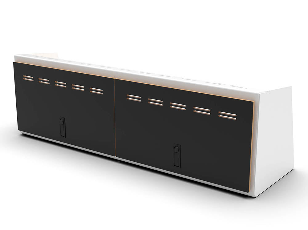 48" Upper Cabinet White - Black Door