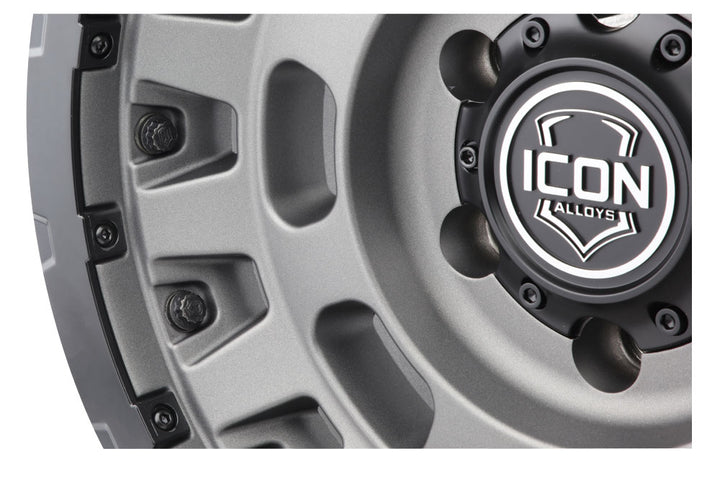 ICON Alloys Hammer Pro, Charcoal, 17 x 8.5 / 6 x 5.5, 25mm Offset, 5.75" BS