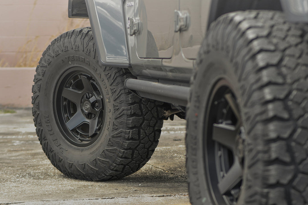 Overland Sector Atlas 17x9 -12 5x114.3/5x127mm 71.5mm Satin Black by Overland Sector | KOVA Offroad