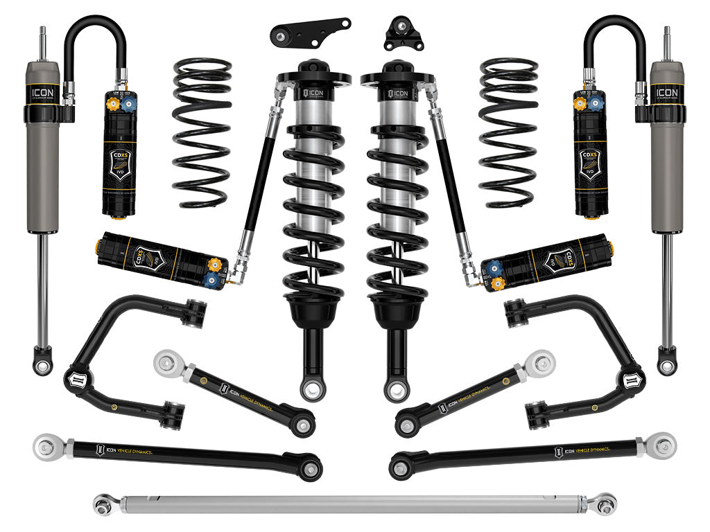ICON 2024-2026 Toyota Tacoma 1.25-3" Lift, Stage 12 Suspension System, Tubular, Overland Rear Springs