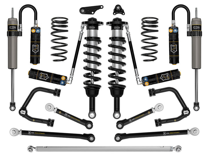 ICON 2024-2026 Toyota Tacoma 1.25-3" Lift, Stage 12 Suspension System, Tubular, Overland Rear Springs