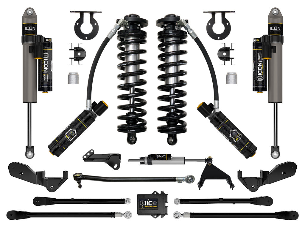 ICON 2023-2026 Ford F-250/F-350 Super Duty 4WD, 2.5-3" Lift, Stage 6 Coilover Conversion System with 4-Link